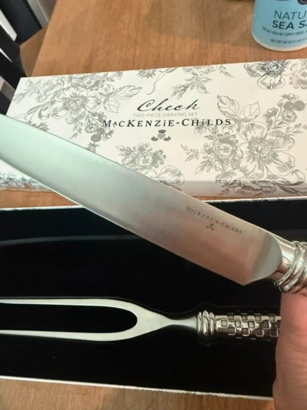 Makenzie Childs Two piece carving set